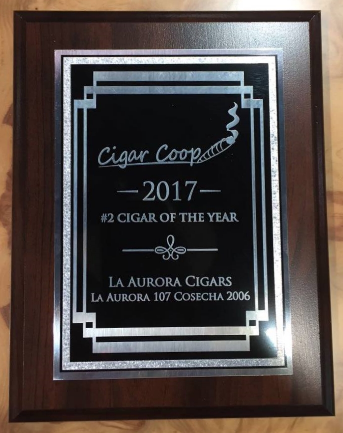 диплом издания Cigar Coop за  второе место в номинации «Сигара 2017 года»